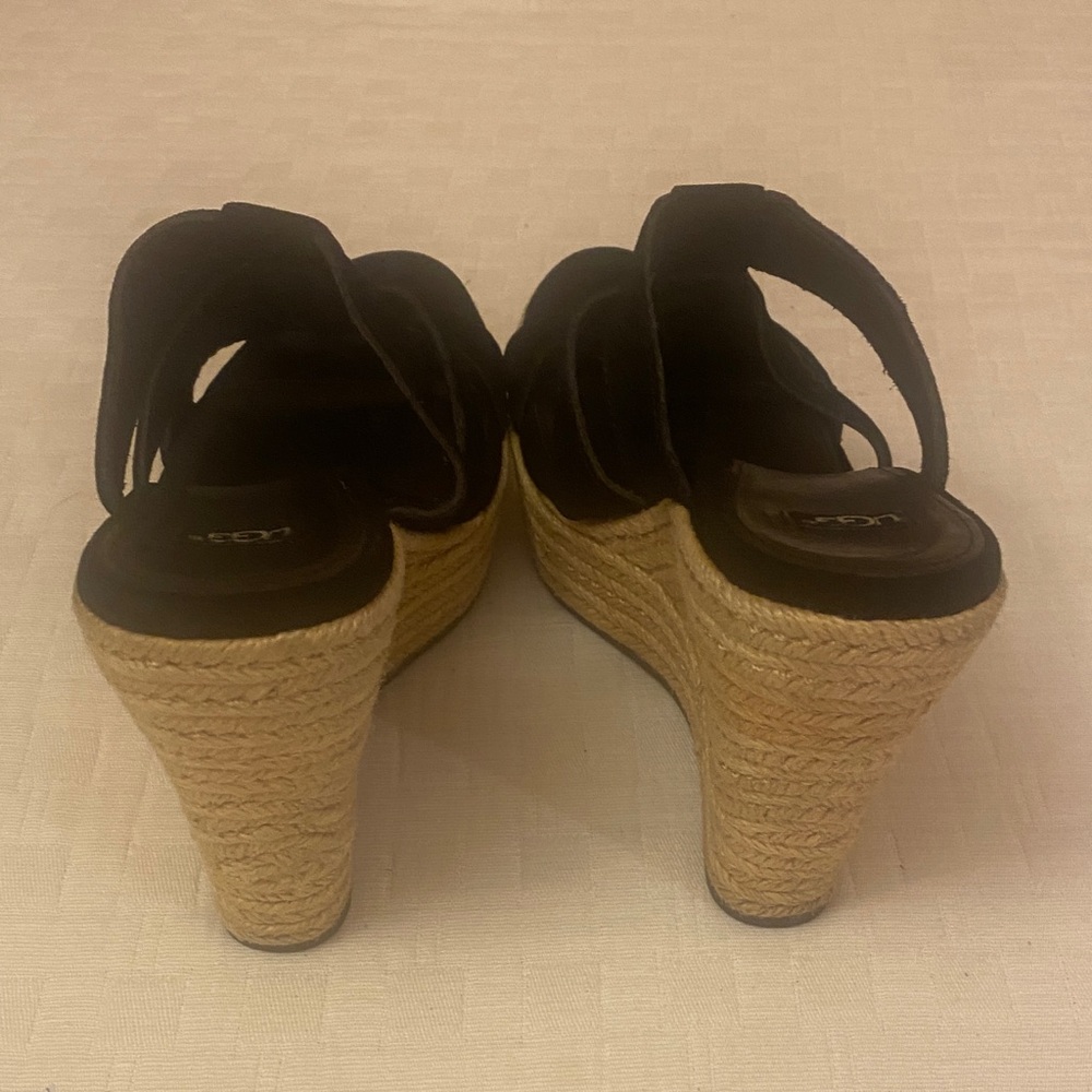 UGG Black and Tan Wedge Sandals - Picture 5 of 11